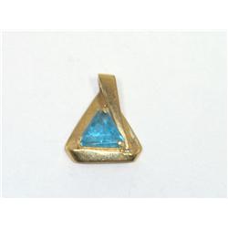 AAA Blue Topaz Trillion Shape Ladies Pendant