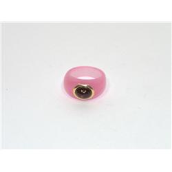 Pink Jade & Garnet Ladies Ring