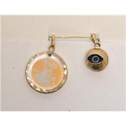Zodiac Taurus Pendant & Blue Evil Eye Pendant