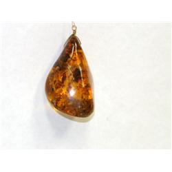 1850's Rare Baltic Amber Hand Made Pendant