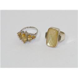 AAA Citrine Ladies Ring & Quartz Ladies Ring