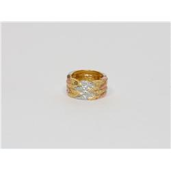 Vermeil 14kt Tricolor Fashion Ladies Ring
