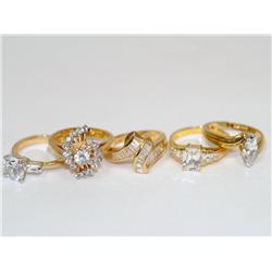 18Kt Gold Electro Plated 5 Ring Collection