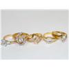 Image 1 : 18Kt Gold Electro Plated 5 Ring Collection