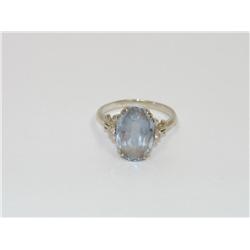 5.00Ctw Blue Topaz & Diamonds Vintage Ladies Ring