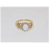 Image 1 : 14k Gold Ring Opal With 25 Point Diamond