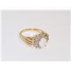 Image 2 : 14k Gold Ring Opal With 25 Point Diamond