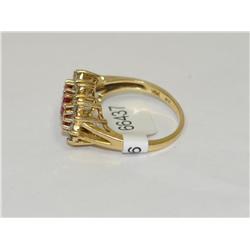 AAA Burmese Ruby & Diamonds Cluster Ladies Ring