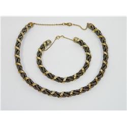 Two Tone Wire Design Ladies Necklace & Bracelet