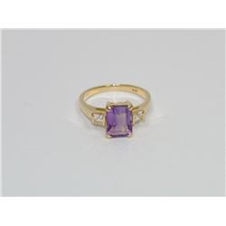 14k Amethyst Ring With Cz