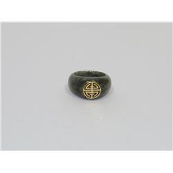 Green Black Jade Ladies Ring