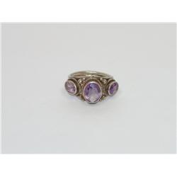 AAA Amethyst Wire Design Ladies Ring
