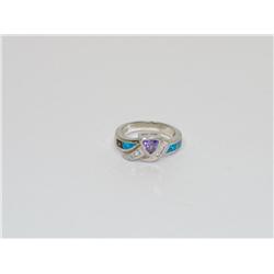 AAA Amethyst, Black opal & White Gems stones Ring