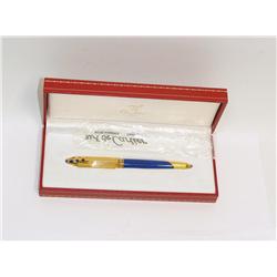 Cartier Panthere Laq Bleu Fountain Pen, 18k Gold