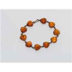Baltic Amber Heart Shape Ladies Bracelet