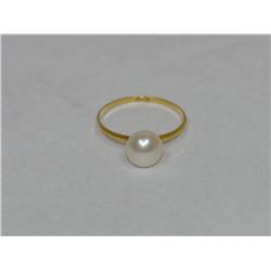 6.00mm White Pearl Solitaire Ladies Ring