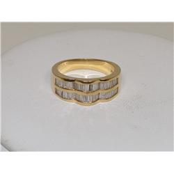 1.00Ctw Diamonds Baguettes cluster Wedding Band