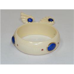 AAA Burmese Ruby & Lapis Ivory Bracelet & Earring