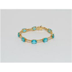Vermeil 14kt Blue Gemstone Ladies Tennis Bracelet