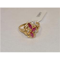 AAA Burmese Ruby & Diamonds Hand made Ladies Ring