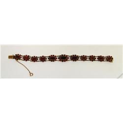 Vermeil 14kt AAA Garnet Ladies Tennis Bracelet