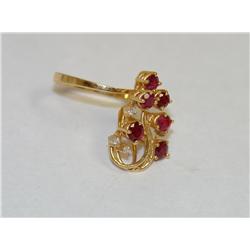 AAA Burmese Ruby & Diamonds Cocktail Ladies Ring
