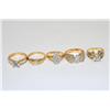 Image 1 : Gold Electro Plated Ring Collection Qty 5 Rings
