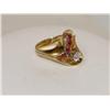 Image 2 : .33Ctw Diamond Solitaire & Ruby Ladies Ring