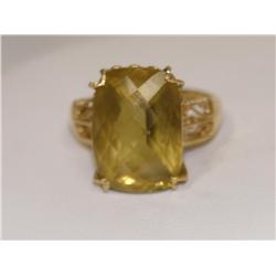 AAA Smokey Quartz Hand Carved Ladies Ring