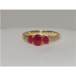 AAA Burmese Ruby & Diamonds Ladies Ring