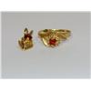 Image 2 : AAA Garnet Rose Design Ladies Ring & Pendant Set