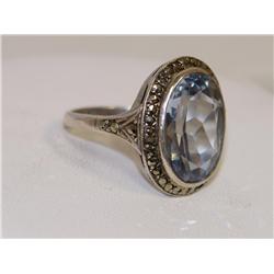 AAA Blue Topaz Oval Hand Made Ladies Ring