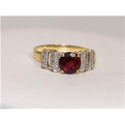 AAA Garnet & Diamonds Vintage Ladies Ring