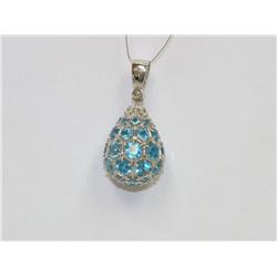 15.00Ctw Blue Topaz Hand Made Fashion Pendant