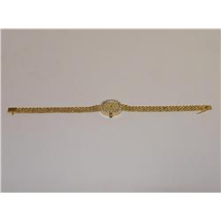 Gold Genève Diamonds Bezel Ladies Watch