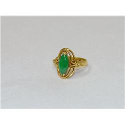 AAA Green Jade Wire Design Ladies Ring