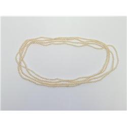 100" Long White Pearl Hand Made Necklace