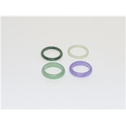 Dark Green, Light Green & Lavender Jade Rings