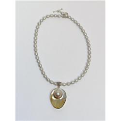 8mm Blue Pearl Necklace
