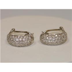 1.00Ctw Diamonds Hand Made Ladies Earrings Hoops