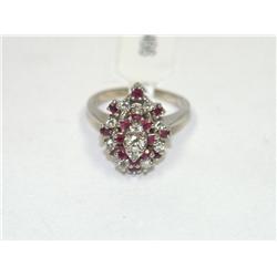 Diamonds & Burmese Ruby Hand Made Cocktail Ring