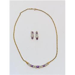 Vermeil 14kt Amethyst XOXO Necklace & Earrings
