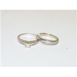 .50Ctw Diamond Princess Cut Ring & Diamonds Band