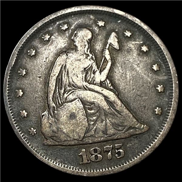 1875 Seated Liberty Twenty Cents LIGHTLY  CIRCULATED