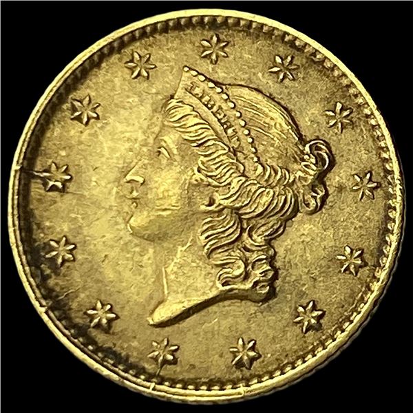 1853 Gold $1 Liberty Head Type 1 CLOSELY  UNCIRCULATED