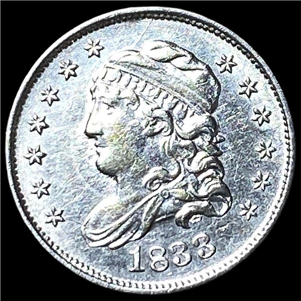 1833 Silver Capped Bust Half Dime CHOICE AU