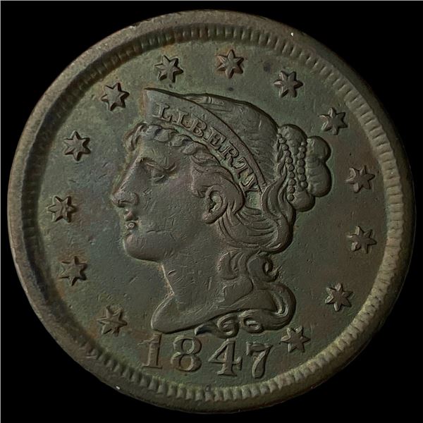 1847 Braided Hair Large Cent UNCIRCULATED