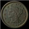 Image 1 : 1847 Braided Hair Large Cent UNCIRCULATED