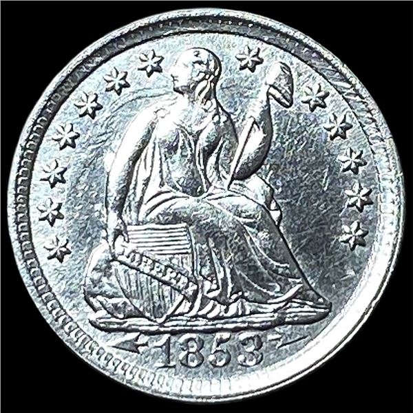 1853 Silver Seated Liberty Half Dime CHOICE  AU