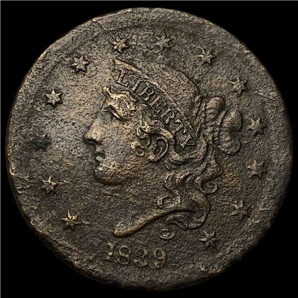 1839 Braided Hair Large Cent NEARLY  UNCIRCULATED